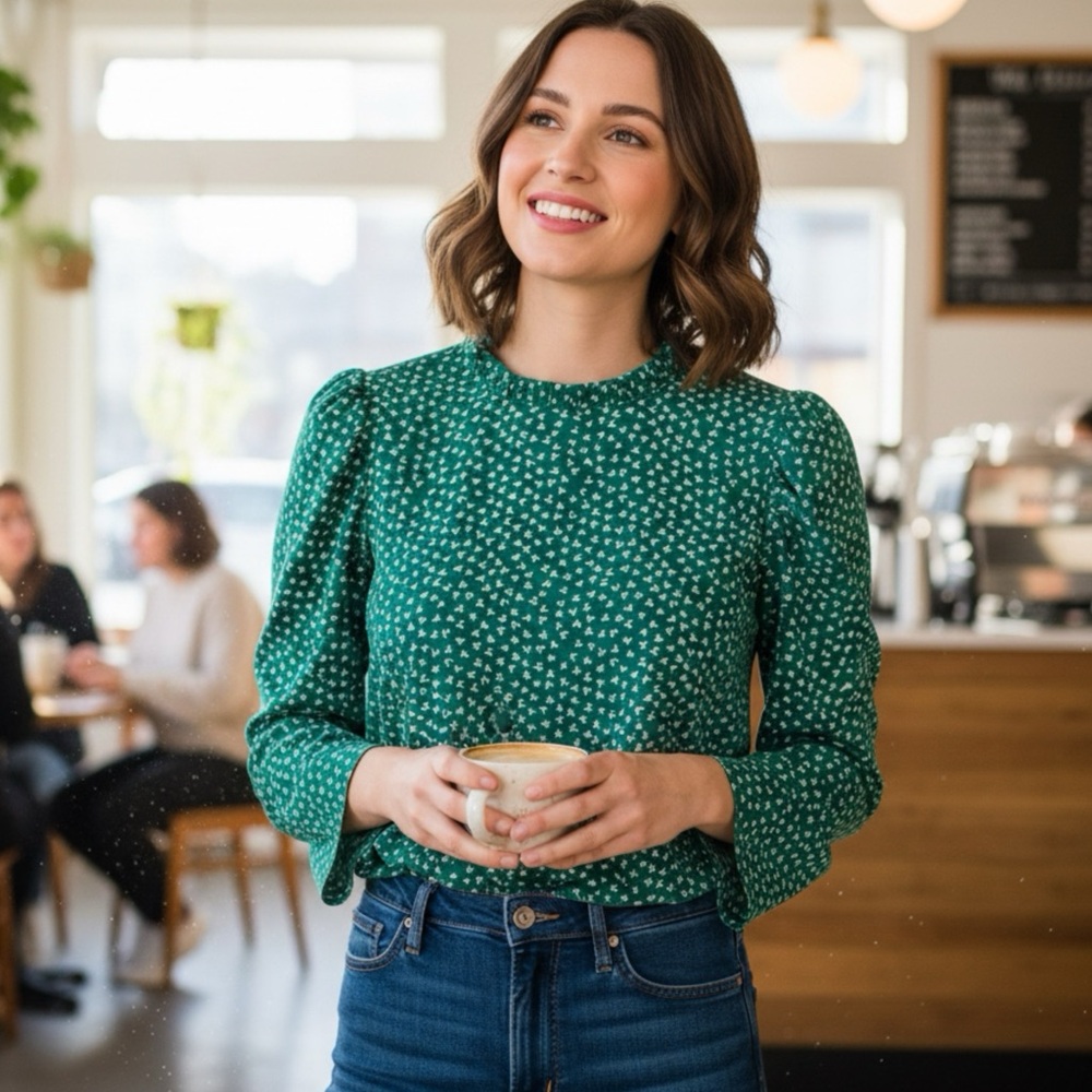 Adrianna Papell Green Blouse